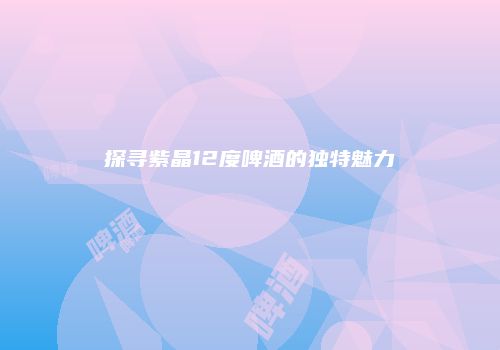 探寻紫晶12度啤酒的独特魅力