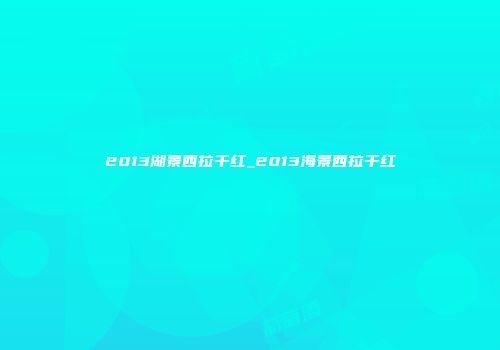 2013湖景西拉干红_2013海景西拉干红