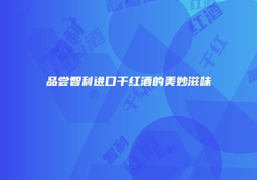 品尝智利进口干红酒的美妙滋味