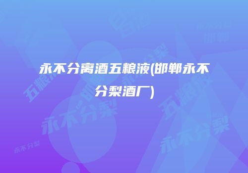 永不分离酒五粮液(邯郸永不分梨酒厂)