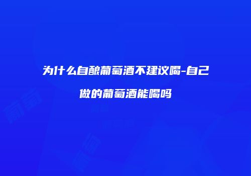 为什么自酿葡萄酒不建议喝-自己做的葡萄酒能喝吗