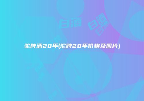 驼牌酒20年(沱牌20年价格及图片)