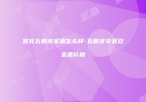 宜宾五粮液圣酒怎么样-五粮液文武双圣酒价格