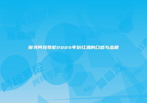探寻阿玛罗尼2005年份红酒的口感与品质