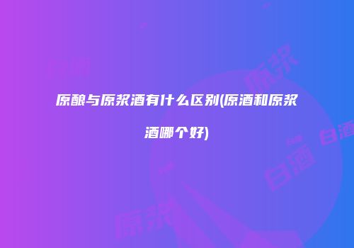 原酿与原浆酒有什么区别(原酒和原浆酒哪个好)