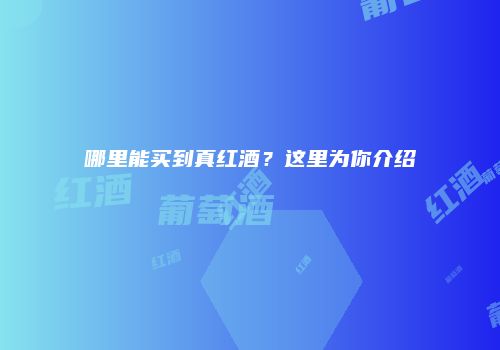 哪里能买到真红酒？这里为你介绍
