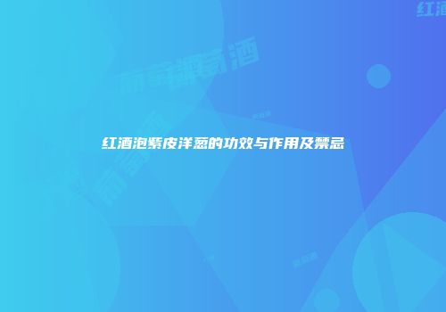 红酒泡紫皮洋葱的功效与作用及禁忌