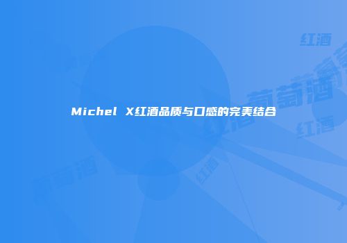 Michel X红酒品质与口感的完美结合
