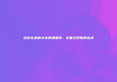 性价比高的小支啤酒推荐：实惠又好喝的选择