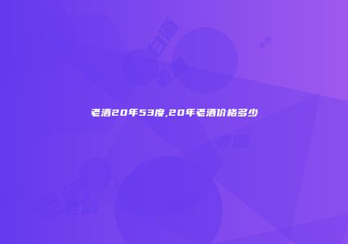 老酒20年53度,20年老酒价格多少