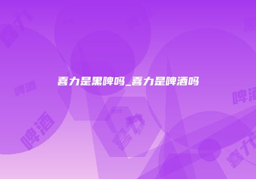喜力是黑啤吗_喜力是啤酒吗