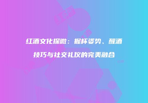红酒文化探微：握杯姿势、醒酒技巧与社交礼仪的完美融合