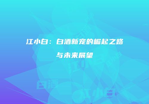江小白：白酒新宠的崛起之路与未来展望