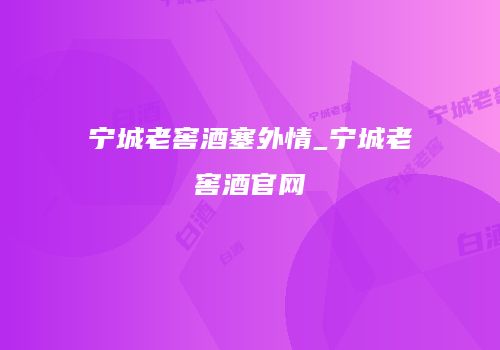 宁城老窖酒塞外情_宁城老窖酒官网