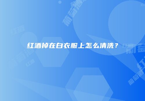 红酒掉在白衣服上怎么清洗？