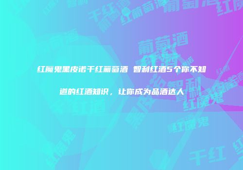 红魔鬼黑皮诺干红葡萄酒 智利红酒5个你不知道的红酒知识，让你成为品酒达人