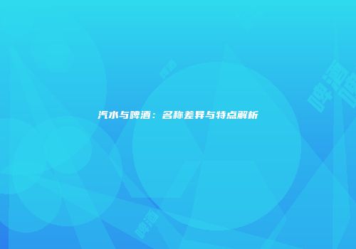 汽水与啤酒：名称差异与特点解析