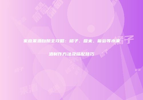 家庭果酒自酿全攻略：橘子、糯米、葡萄等水果酒制作方法及搭配技巧