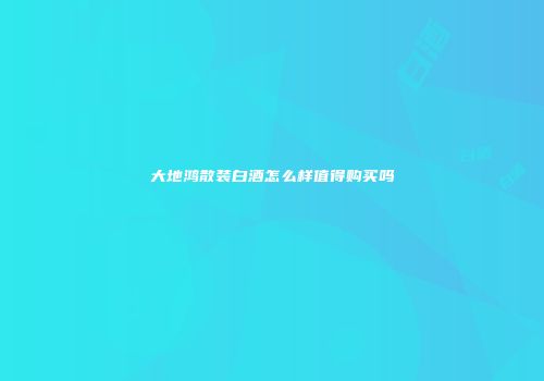大地鸿散装白酒怎么样值得购买吗