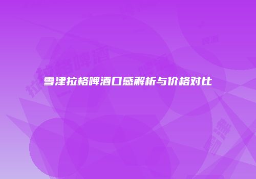 雪津拉格啤酒口感解析与价格对比