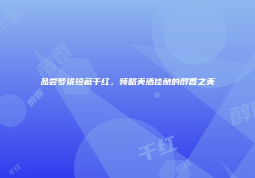 品尝梦珑珍藏干红，领略美酒佳酿的醇香之美