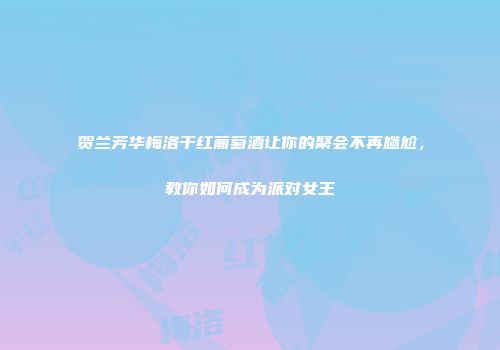贺兰芳华梅洛干红葡萄酒让你的聚会不再尴尬，教你如何成为派对女王