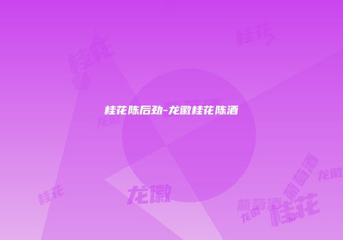 桂花陈后劲-龙徽桂花陈酒
