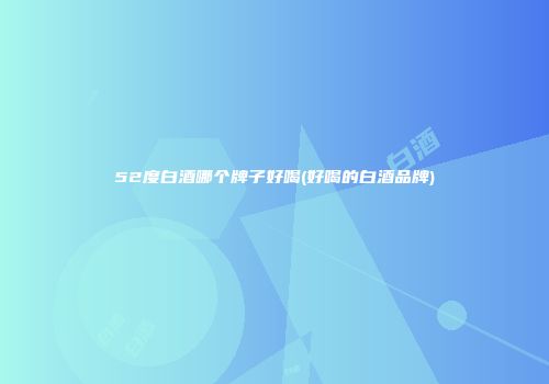 52度白酒哪个牌子好喝(好喝的白酒品牌)