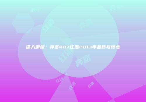 深入解析：奔富407红酒2013年品质与特点