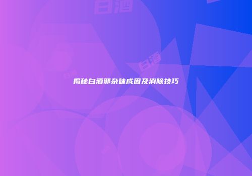 揭秘白酒邪杂味成因及消除技巧