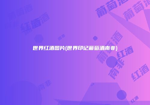 世界红酒图片(世界印记葡萄酒南非)