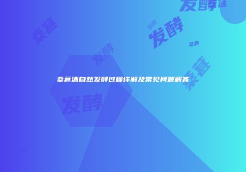 桑葚酒自然发酵过程详解及常见问题解答
