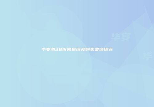 华宴酒38价格查询及购买渠道推荐