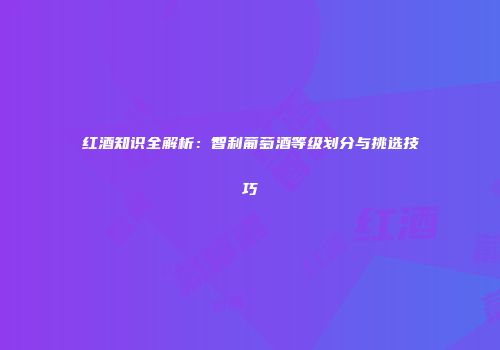 红酒知识全解析：智利葡萄酒等级划分与挑选技巧
