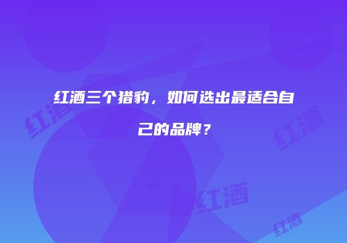 红酒三个猎豹，如何选出最适合自己的品牌？