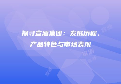 探寻宣酒集团：发展历程、产品特色与市场表现