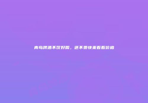 青岛啤酒不仅好喝，还不贵快来看看价格