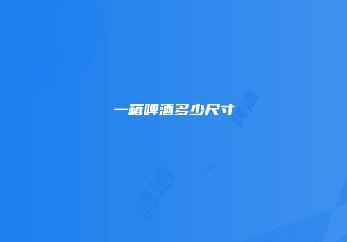 一箱啤酒多少尺寸