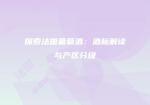 探索法国葡萄酒：酒标解读与产区分级