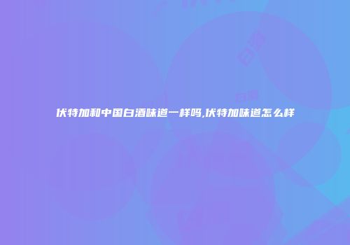 伏特加和中国白酒味道一样吗,伏特加味道怎么样