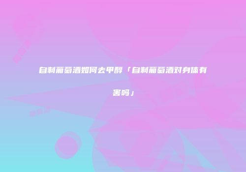 自制葡萄酒如何去甲醇「自制葡萄酒对身体有害吗」
