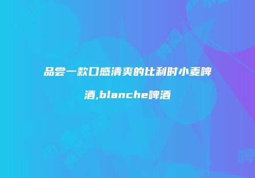 品尝一款口感清爽的比利时小麦啤酒,blanche啤酒