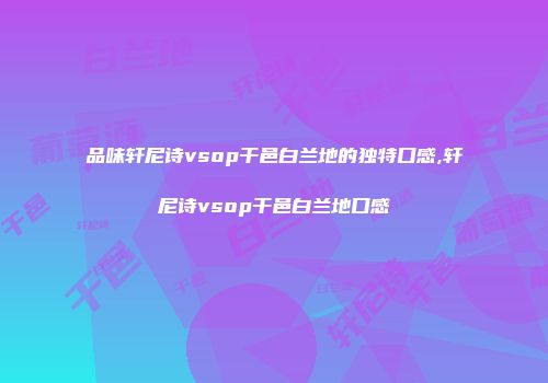 品味轩尼诗vsop干邑白兰地的独特口感,轩尼诗vsop干邑白兰地口感