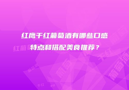 红鹰干红葡萄酒有哪些口感特点和搭配美食推荐？