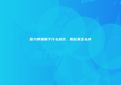 喜力啤酒属于什么档次，喝起来怎么样