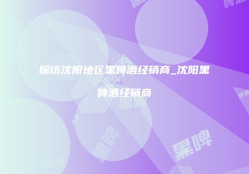 探访沈阳地区黑啤酒经销商_沈阳黑啤酒经销商