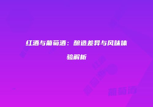 红酒与葡萄酒：酿造差异与风味体验解析