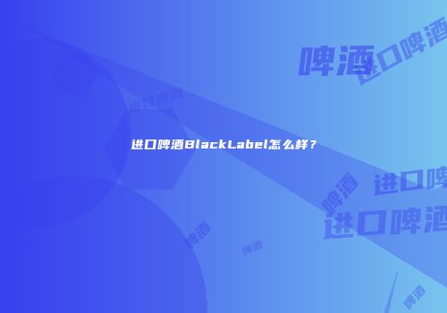 进口啤酒BlackLabel怎么样？