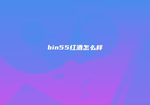 bin55红酒怎么样