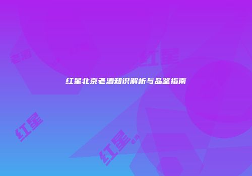 红星北京老酒知识解析与品鉴指南